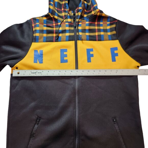 Neff Flint Shredder Hoodie Men's Size Large Black / Yellow / Blue‎ - Picture 12 of 16